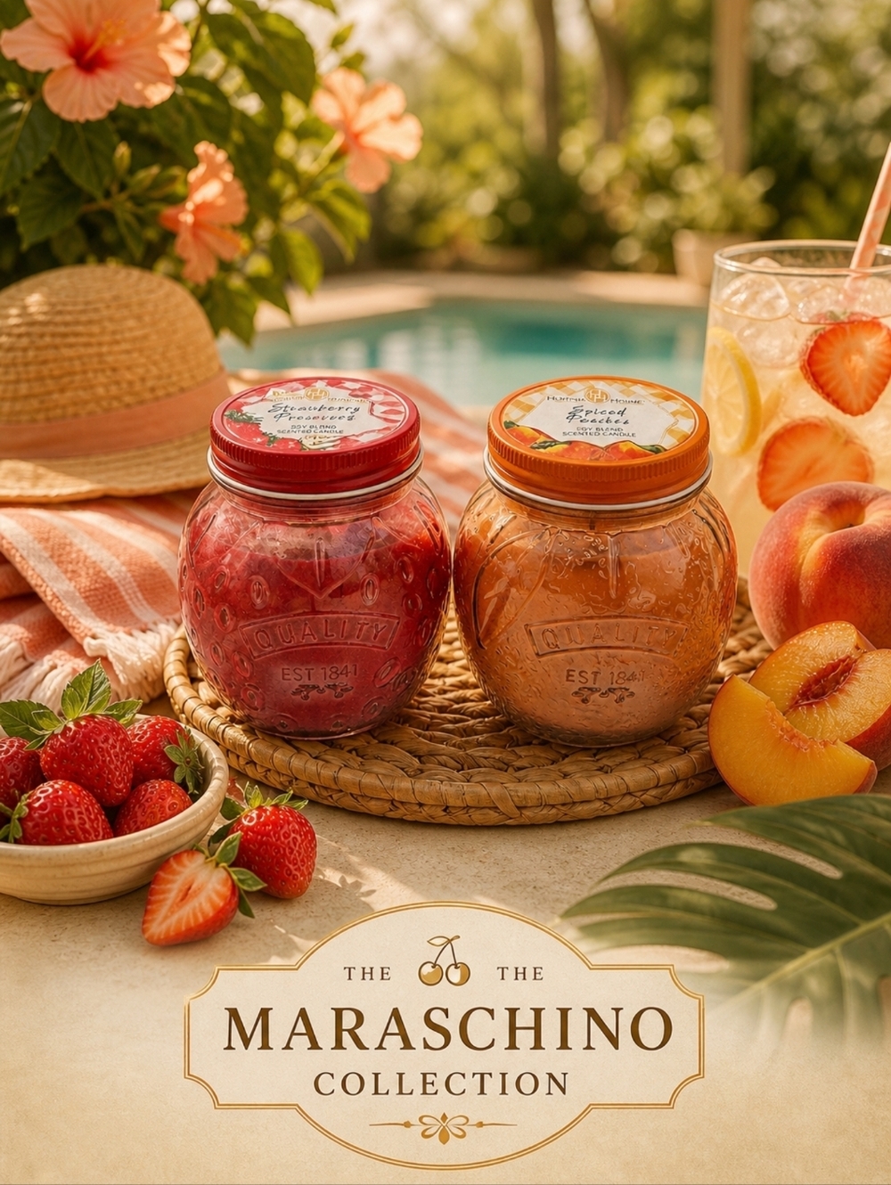 Huntington Home Strawberry & Peach Candle Set